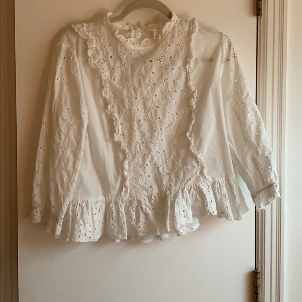 White Eyelet Top
